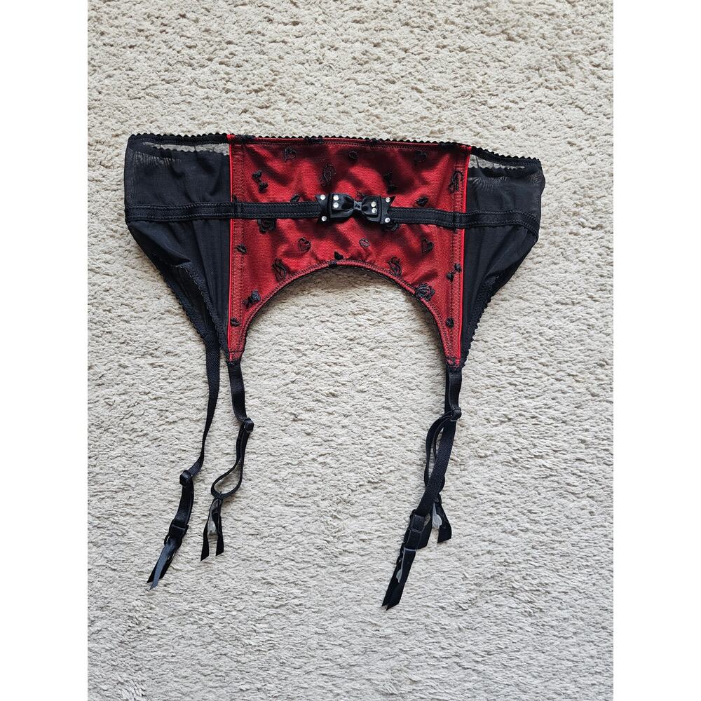Victoria's Secret Very Sexy Garter lingerie black & red size M/M- L/G